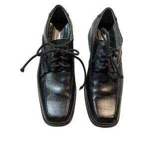 Steve Madden Yorrk Men 9.5 M Black Leather Square Toe Heels